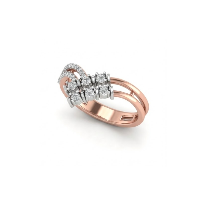 Contemporary Cluster Swirl Diamond Ring