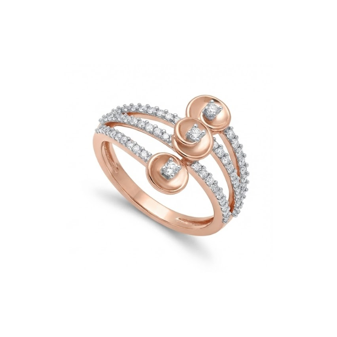 Triple Dome Arc Diamond Ring