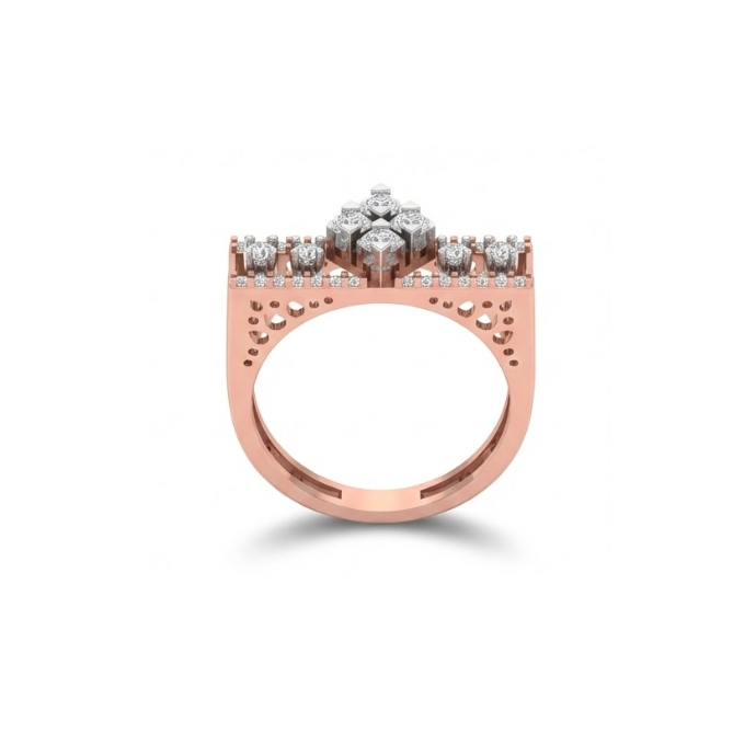Geometric Cluster Diamond Ring