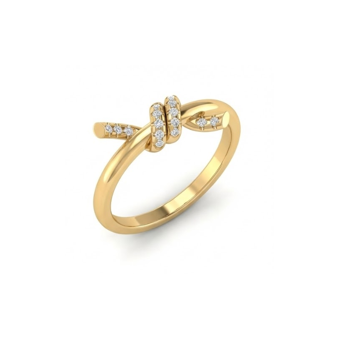 Twisted Diamond Accent Ring