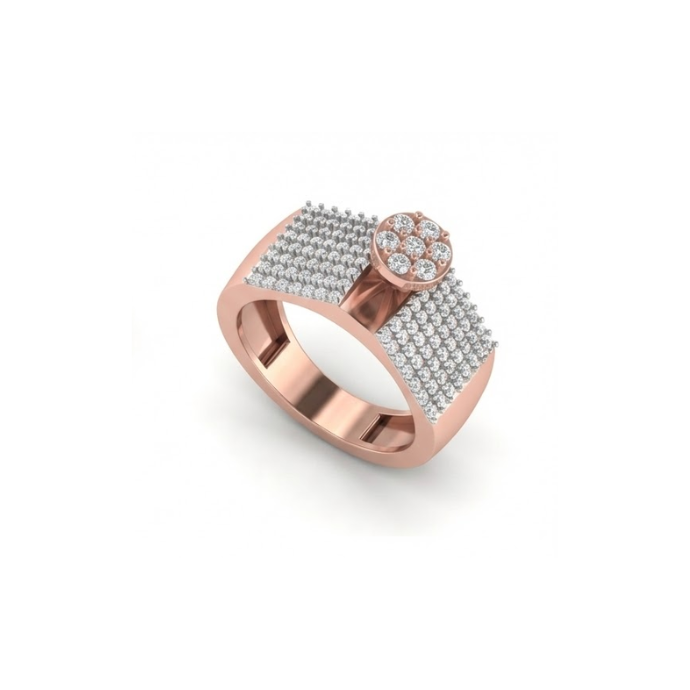 Contemporary Wide-Band Cluster Diamond Ring
