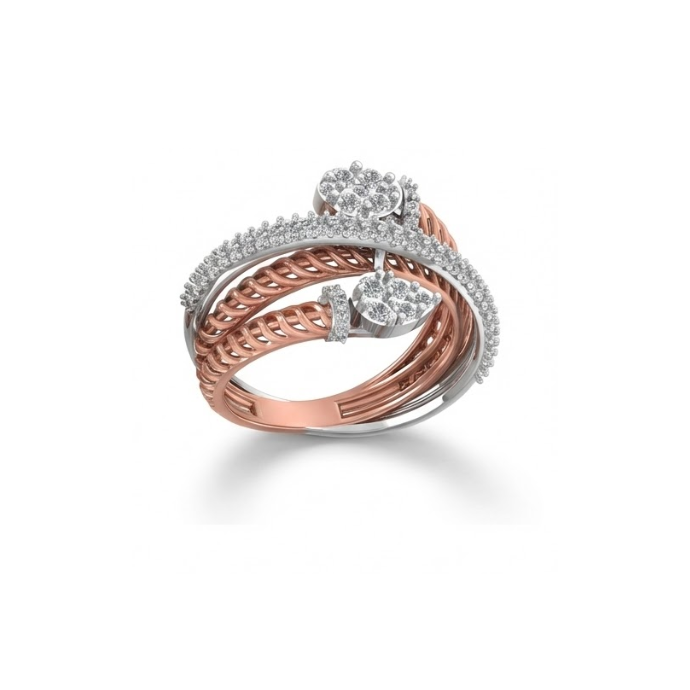 Oval Halo Concentric Diamond Ring