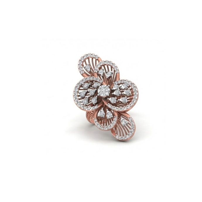 Grand Floral Diamond Statement Ring