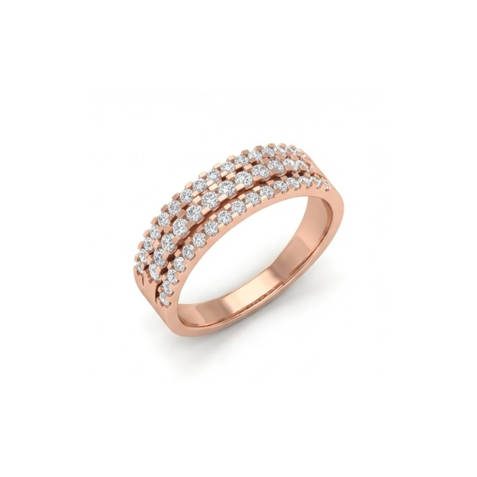 Triple Row Classic Diamond Band Ring