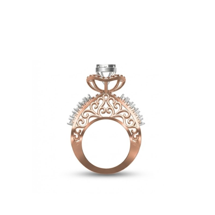 Regal Filigree Dome Diamond Ring