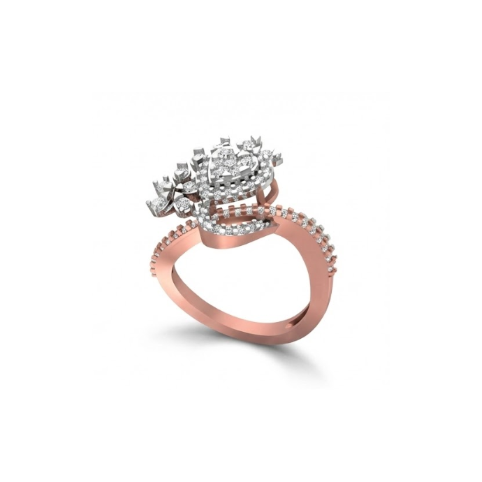 Leaf Motif Designer Diamond Ring