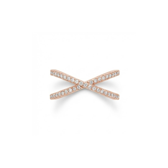 Contemporary Crossover Diamond Ring