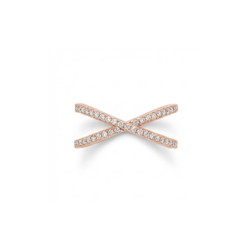 Contemporary Crossover Diamond Ring