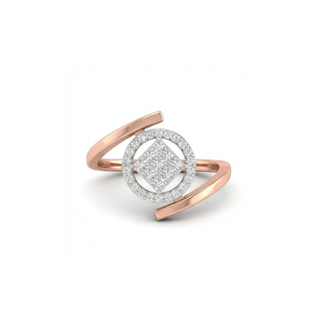 Geometric Swirl Diamond Ring