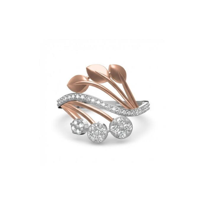Floral Triple-Bloom Diamond Ring
