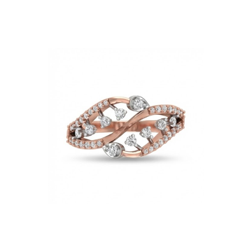 Double Leaf Diamond Cluster Ring