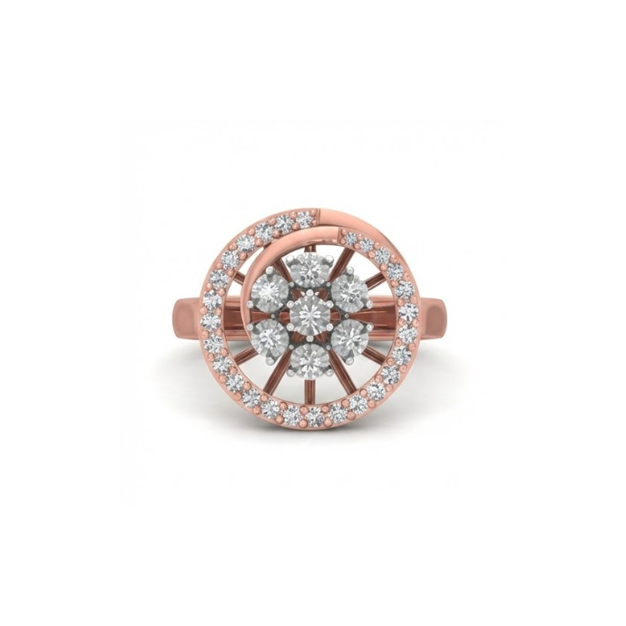 Radiant Spoke Halo Diamond Ring
