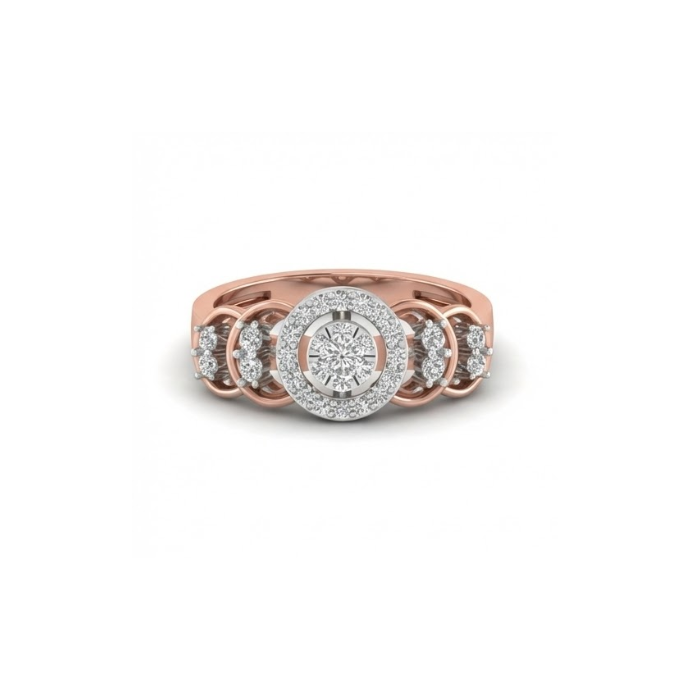 Triple Halo Round Brilliant Diamond Ring