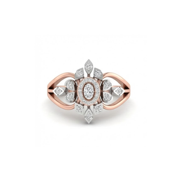 Regal Floral Halo Diamond Ring