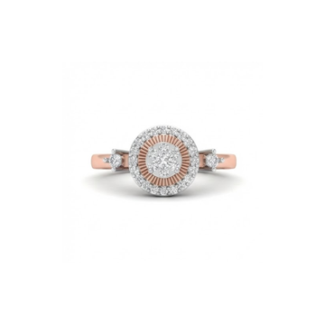 Vintage Sunburst Halo Diamond Ring