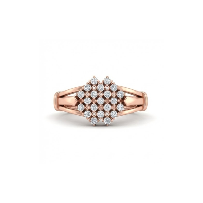 Cluster Diamond Crown-Inspired Ring