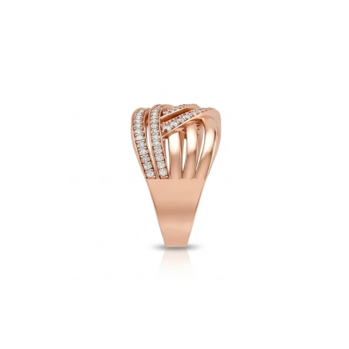 Multi-Layer Twisted Diamond Statement Ring