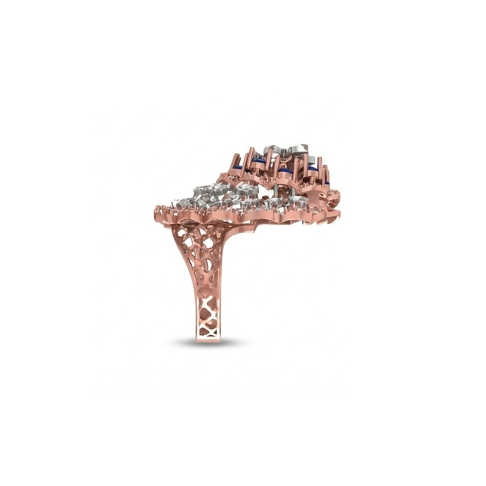Floral Sapphire & Diamond Statement Ring