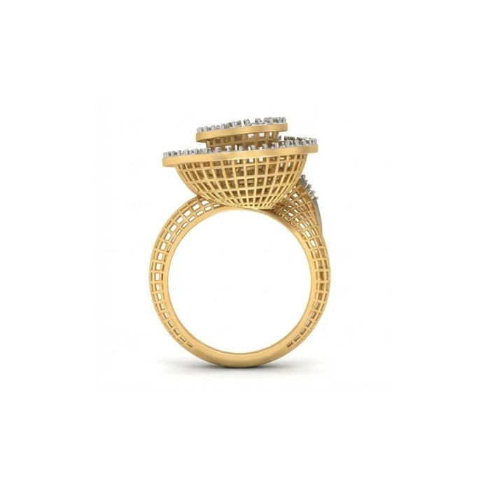 Spiral Dome Artistic Diamond Ring