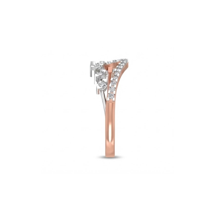 Curved Diamond Wave Elegance Ring
