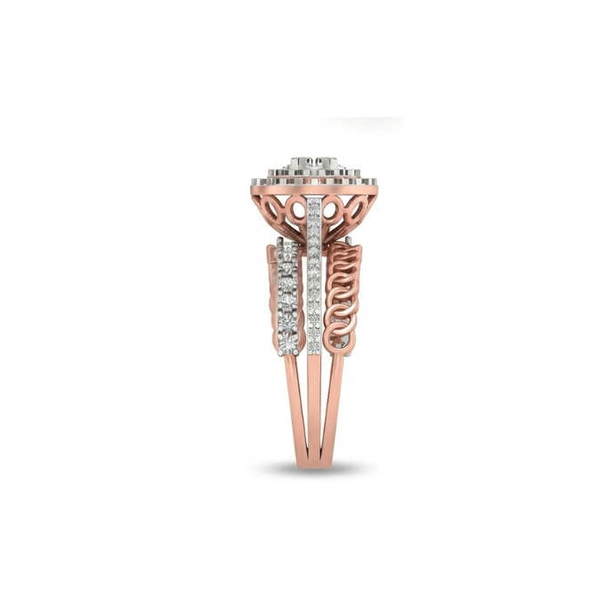 Oval Halo Twisted Shank Diamond Ring