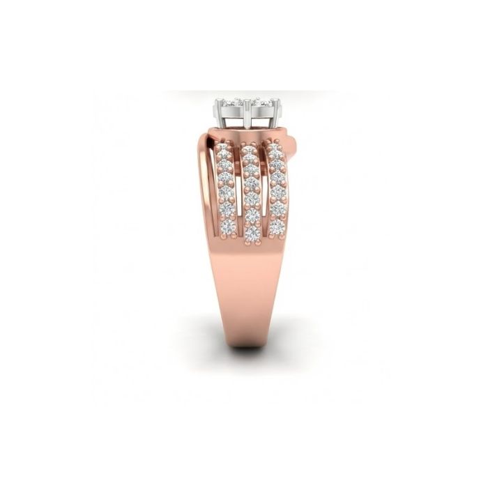 Triple Row Contemporary Diamond Cluster Ring