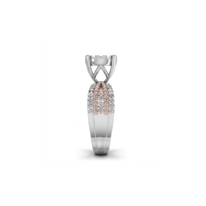 Dual-Tone Cluster Halo Diamond Ring