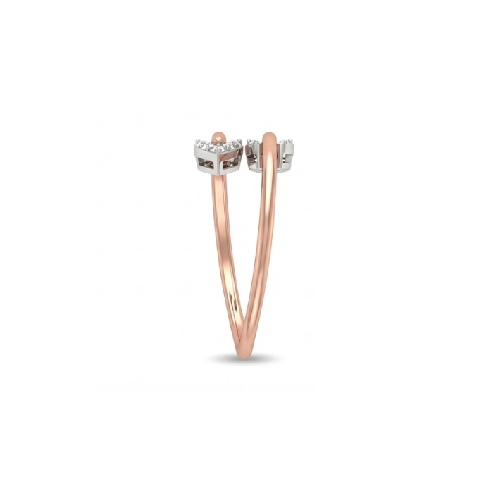 Twin Heart Open Diamond Ring