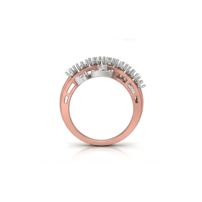 Twisted Heart Dangling Diamond Ring