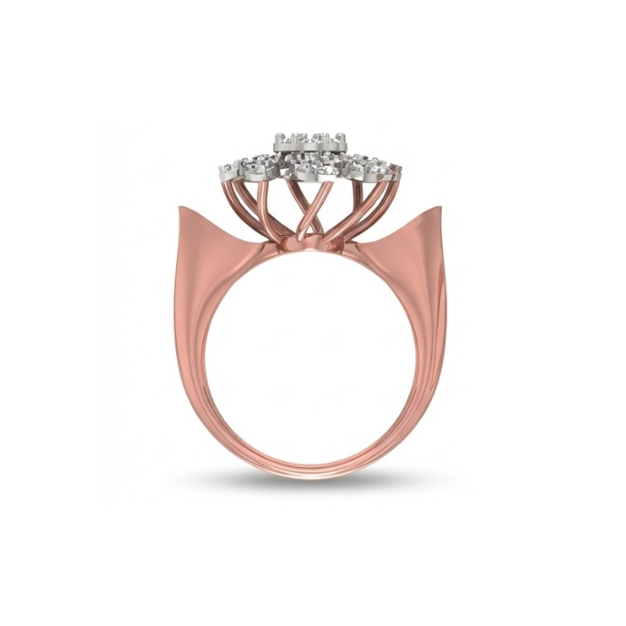 Floral Diamond Cluster Ring