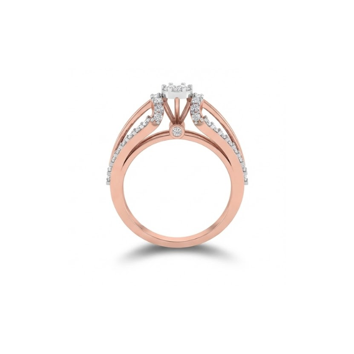 Dual-Row Halo Elegance Diamond Ring