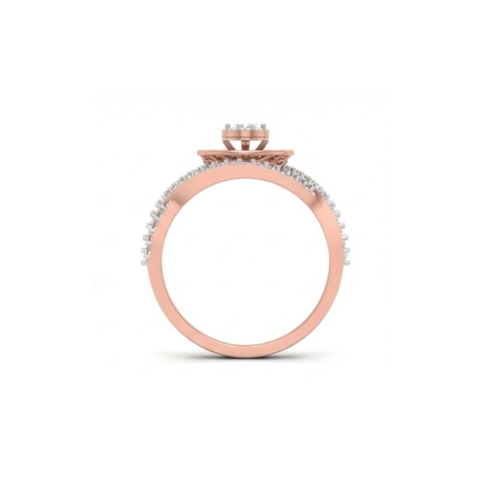Intricate Lattice Halo Diamond Ring