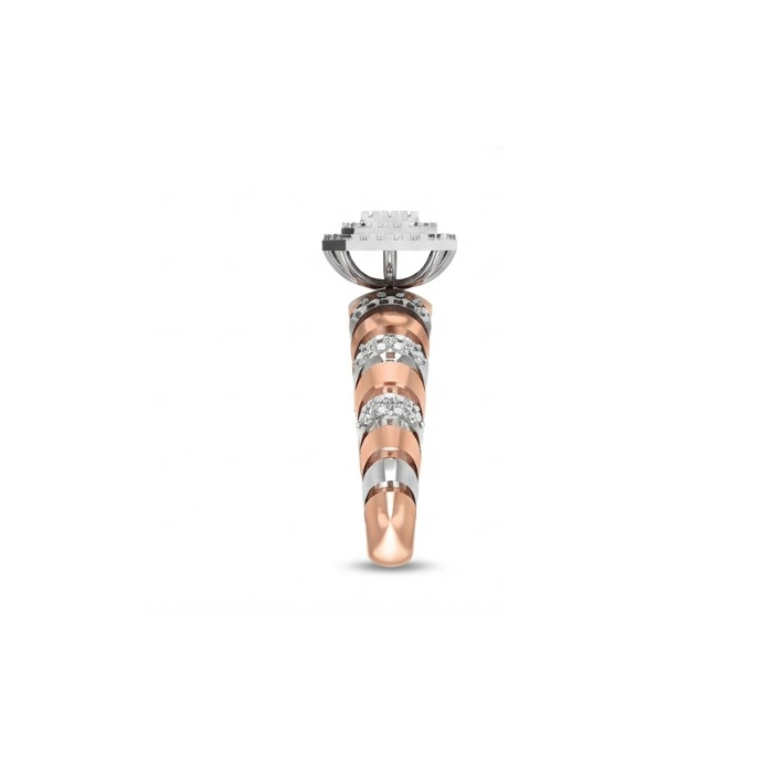 Octagonal Cluster Diamond Ring