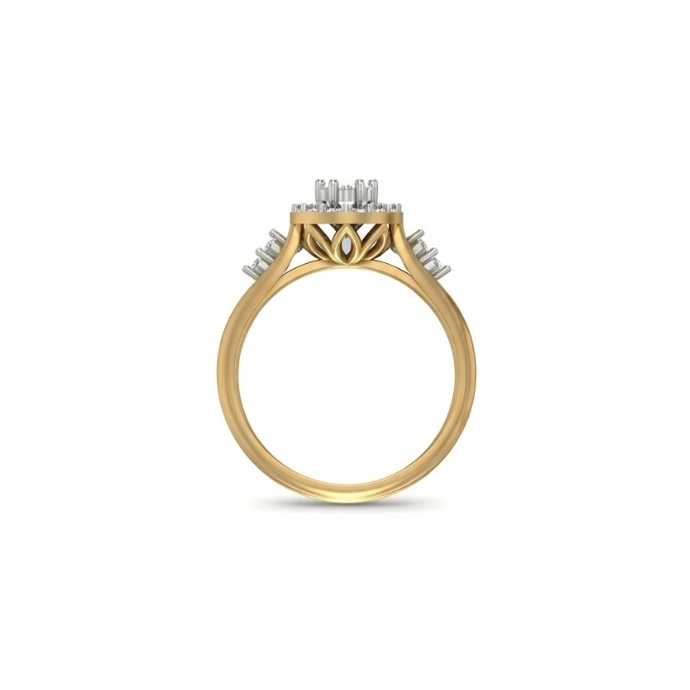 Dual-Petal Halo Diamond Ring