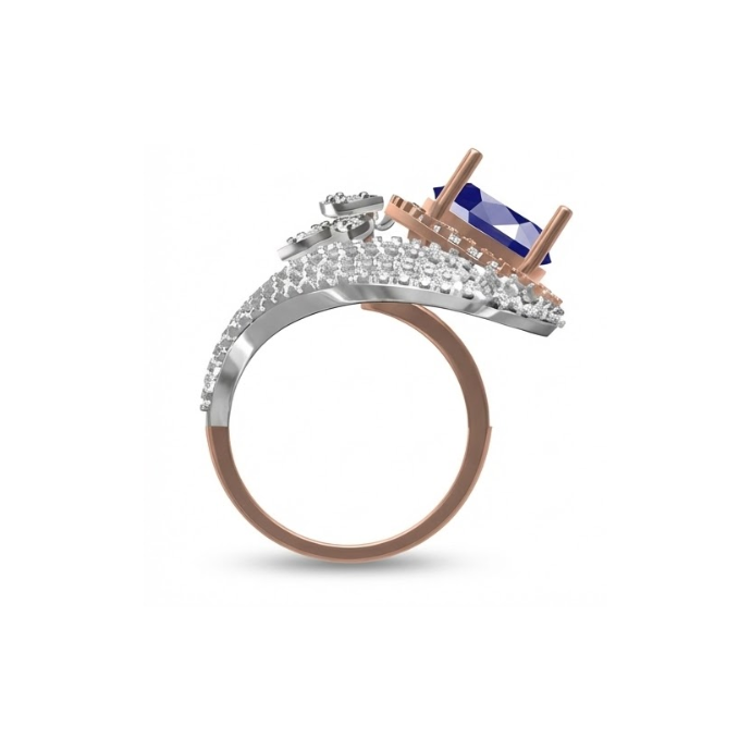 Regal Floral Halo Sapphire Ring