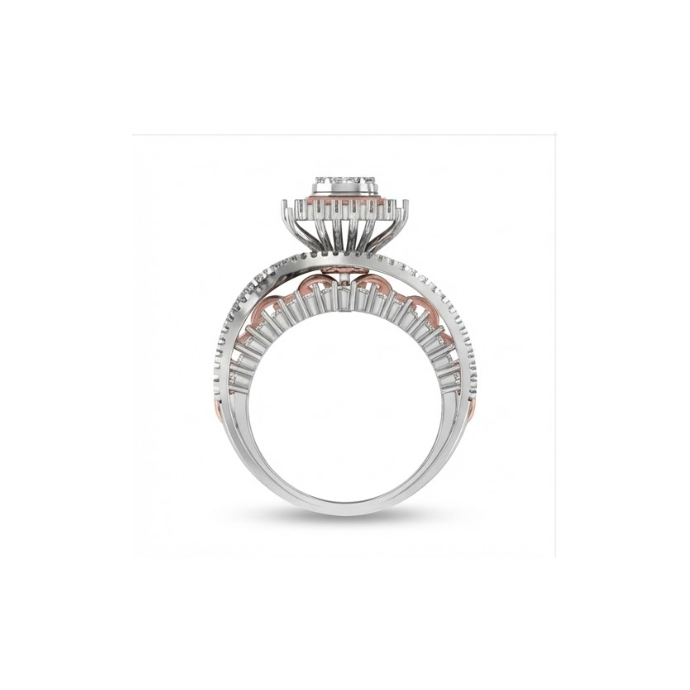 Royal Twin-Tone Geometric Diamond Ring