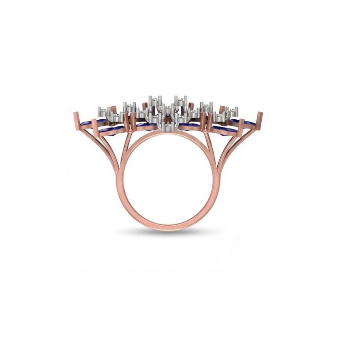 Royal Blue Marquise Cluster Diamond Ring
