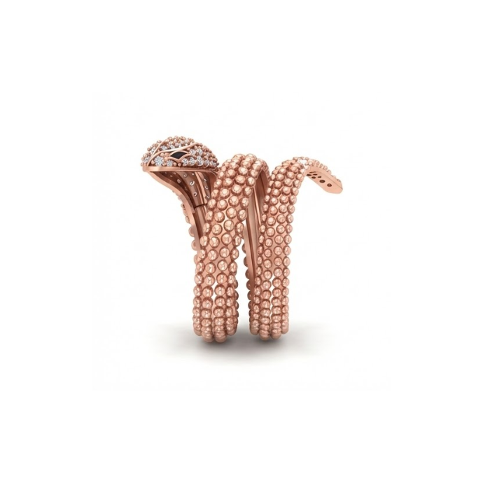 Artistic Spiral Beaded Diamond Ring