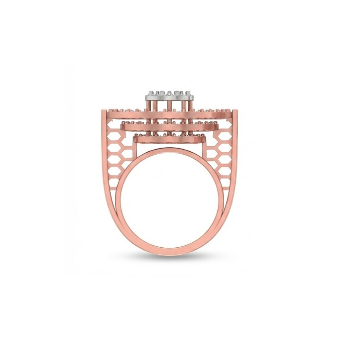 Oval Circle Concentric Diamond Ring