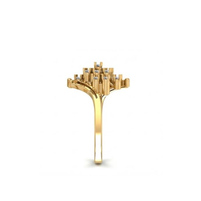 Stylish Diamond Cluster Open-Arm Ring