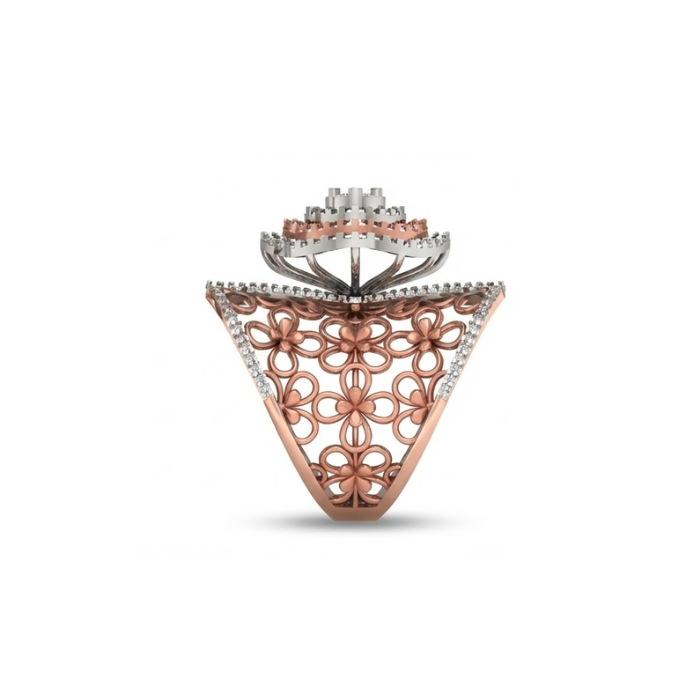 Regal Triple-Halo Heritage Diamond Cocktail Ring