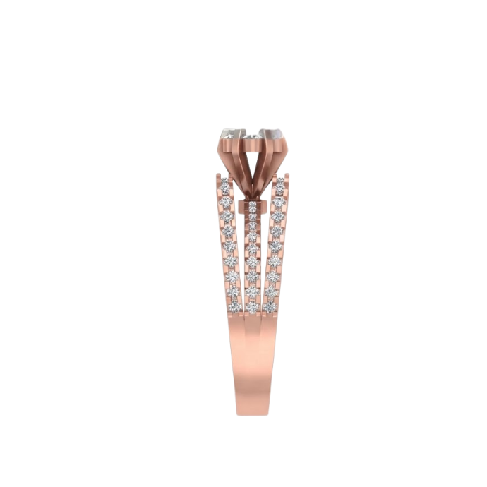 Dual-Band Floral Cluster Diamond Ring