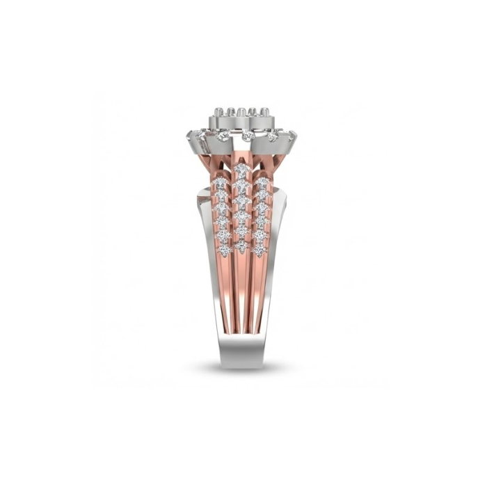 Triple Row Halo Cluster Diamond Ring