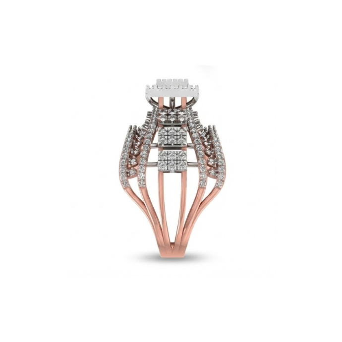 Grand Architectural Diamond Cocktail Ring