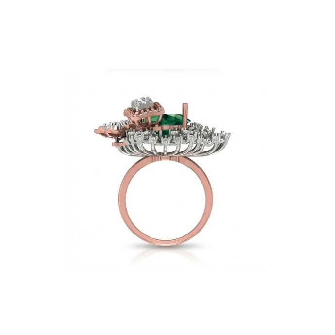 Royal Emerald Cluster Designer Diamond Ring