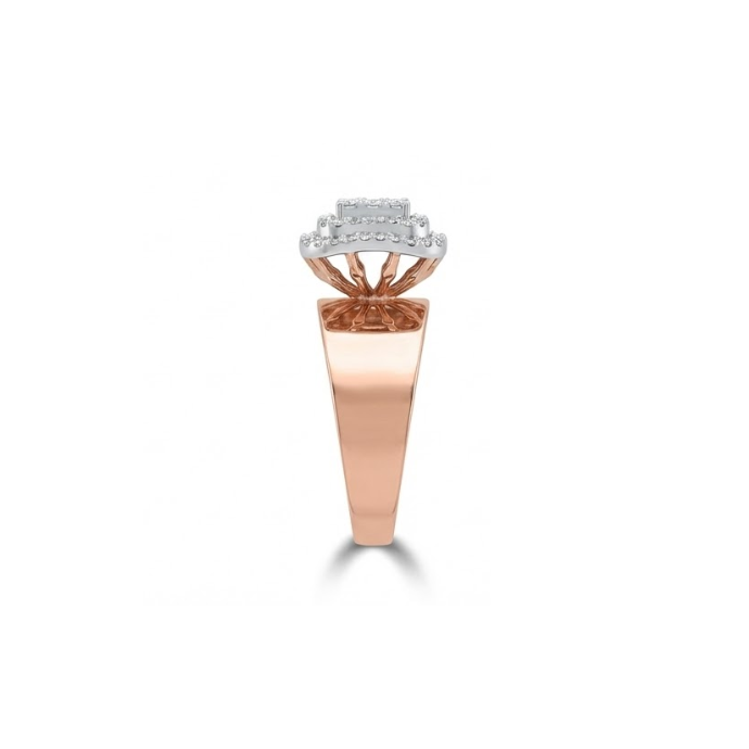 Bold Square Halo Diamond Statement Ring