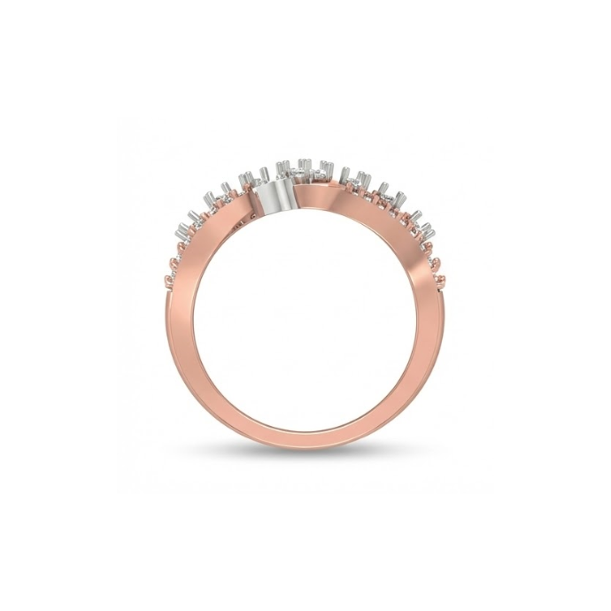 Double Leaf Diamond Cluster Ring