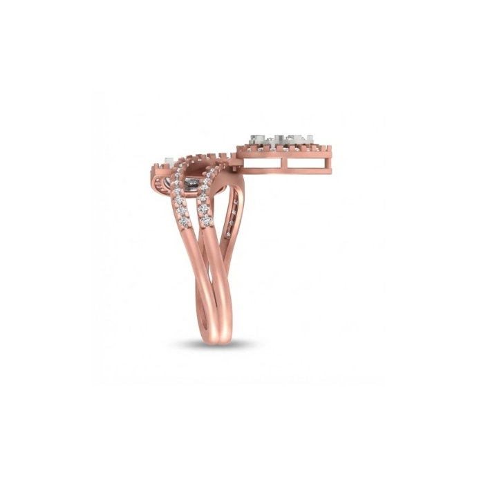 Pear Cluster Triple-Petal Diamond Ring