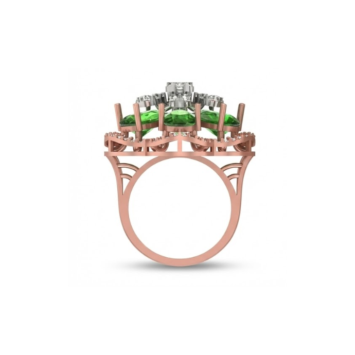 Floral Emerald & Diamond Majestic Ring