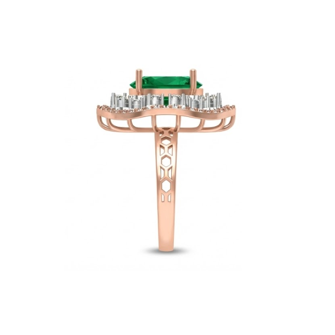 Oval Emerald Halo Diamond Ring